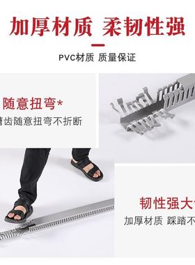 pvc走线槽明装开口加厚粗齿整箱工业阻燃Q塑料配电箱电柜配