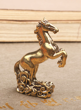 黄铜创意仿古迷你手工生肖马摆件