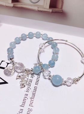 铃铛吊坠水晶礼物饰品天然海蓝宝