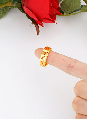 越南沙金戒镀金情侣指环仿真镂空戒指久不掉色首饰品婚庆