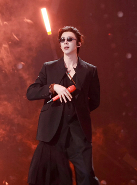 刘宇宁同款复古金属椭圆形墨镜