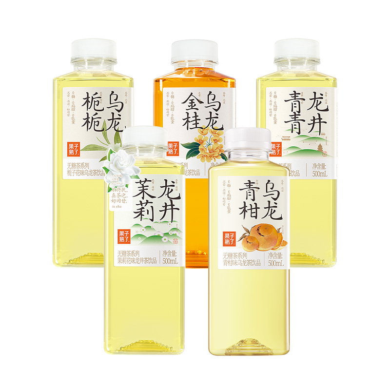 果子熟了金桂乌龙茉莉龙井500ml0糖0卡0脂整箱栀栀花味无糖茶饮料-图3