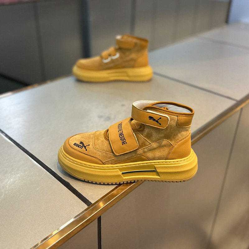 秋冬爆款高帮魔术贴皮面板鞋厚底单棉同款运动鞋潮流休闲鞋,淘宝优惠券,粉丝福利购,淘宝优惠卷