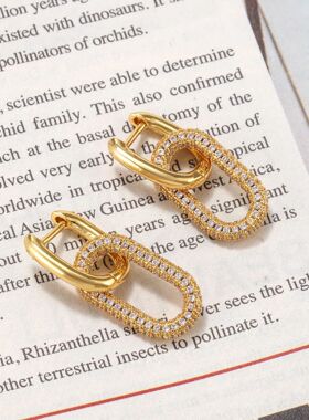 2024ngs Gold Plated Luxury CZ Women's Drop Earring Trend