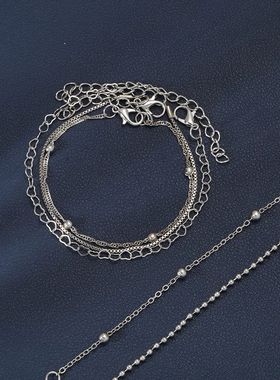 5Pcs/Set New Silver Color Multilayer Interlocking Hearts