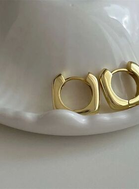 2024e Simple Gold Color Geometric Twisted Earrings Party