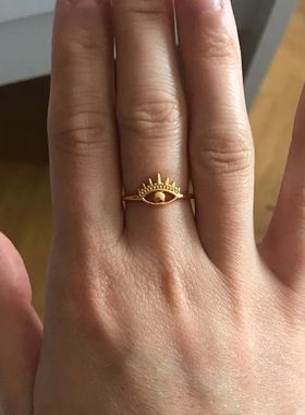 Eye of Evil Ring For Women Stainless Steel Open Cuff Finger