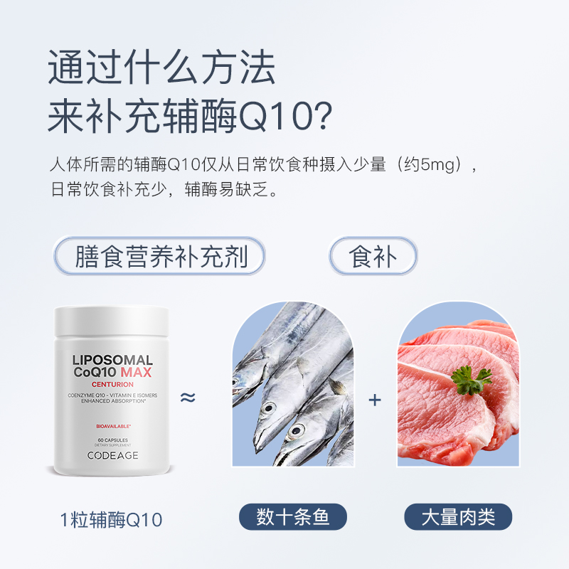 Codeage高含量脂质体辅酶Q10软胶囊养护心脏血管进口保健品60粒-图0