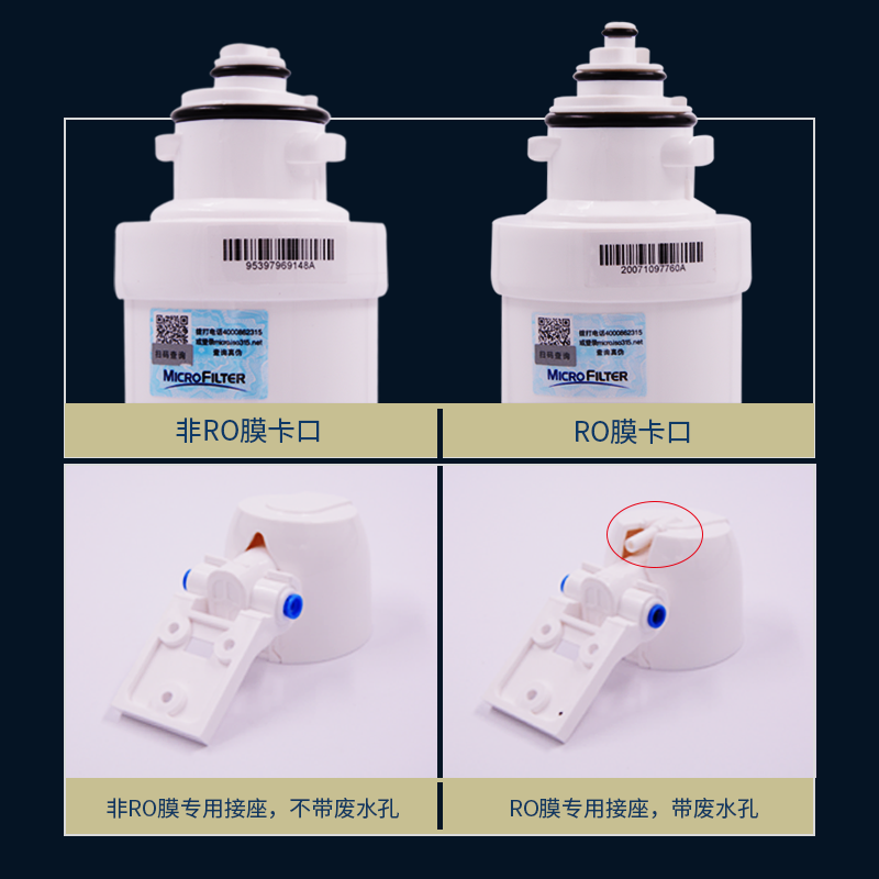 原厂佛山市麦克罗美的滤芯e2s2卡接式通用纯水机超滤机快接全套装 - 图2