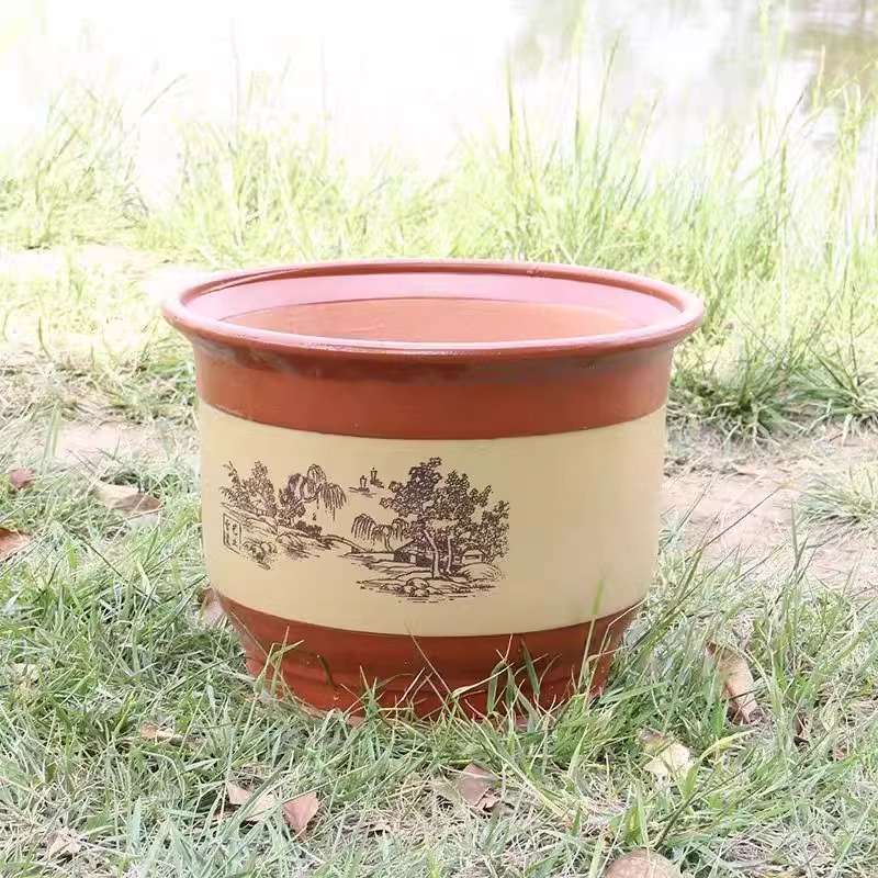 Ceramic flower pot purple clay stoneware orchid pot special price clearance