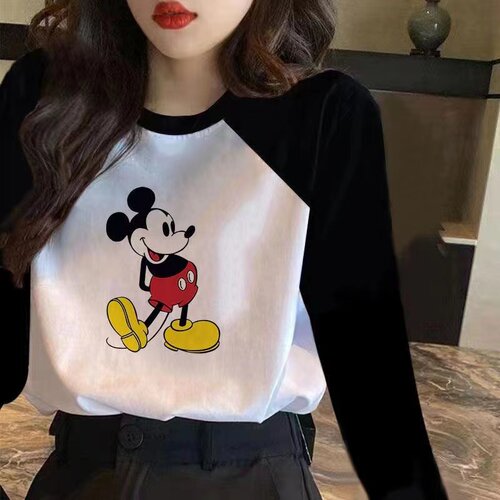 长袖t恤女ins2026年春秋新款宽松韩版白色加绒上衣服圆领卫衣女生 - 图3