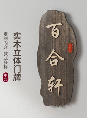 创意中式复古包厢包房雕刻门牌
