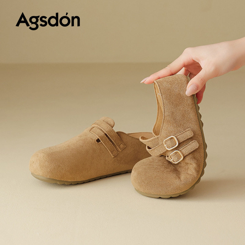 奥古狮登正品厚底勃肯鞋女2025新款秋冬外穿一脚蹬加绒博肯包头半,淘宝优惠券,粉丝福利购,淘宝优惠卷