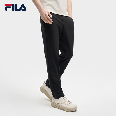 FILA 斐乐官方男士针织长裤2025夏季新款时尚休闲简约基础直口裤