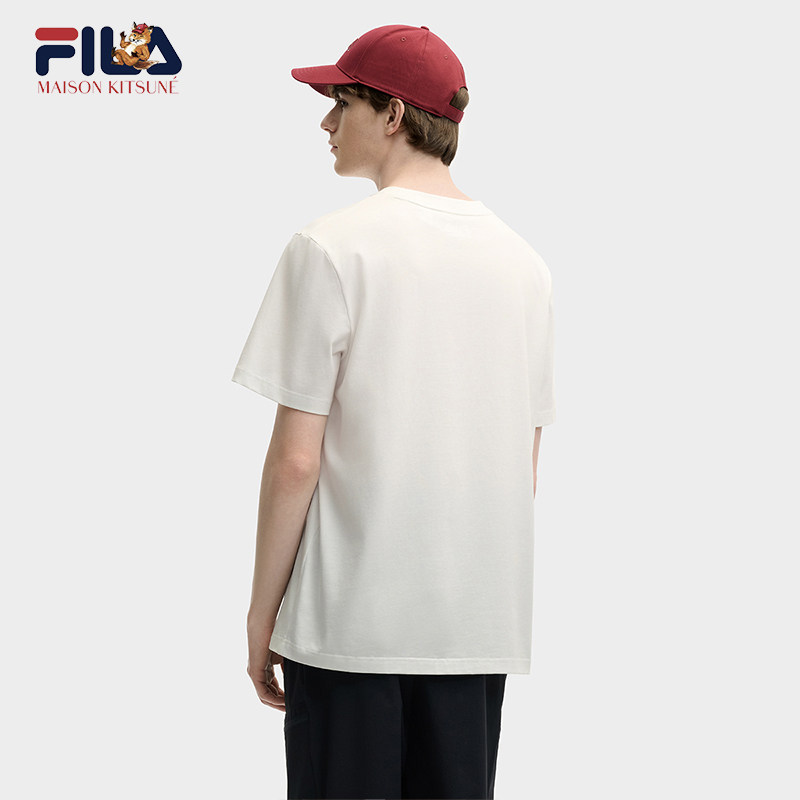 FILA 斐乐官方男子针织短袖衫2025夏新款小狐狸刺绣休闲纯棉T恤,淘宝优惠券,粉丝福利购,淘宝优惠卷