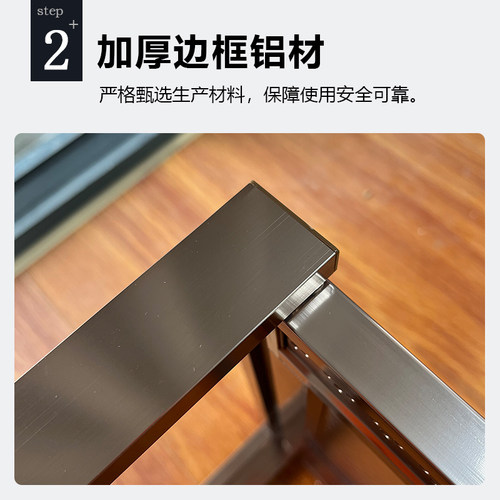 带框橱柜门定制C拉手自带孔钢化玻璃门订做整体铝合金边框灶台门 - 图1