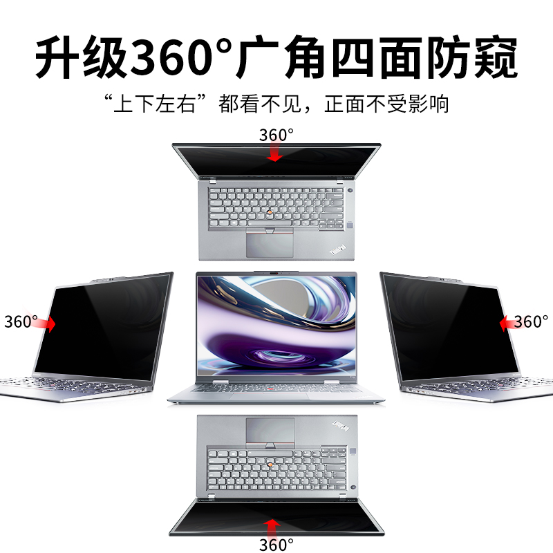 适用联想Thinkpad电脑防窥膜360度x13笔记本屏幕贴膜x390防偷窥T14s/t15隐私13.3寸14寸15.6寸s3/e14/e15磨砂 - 图0