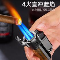 Lighter straight flush Creative Cigar instrumental windproof personality point Tobacco Inflated Point Net Red Rocker Grinding Wheels Send Boyfriend Tide four