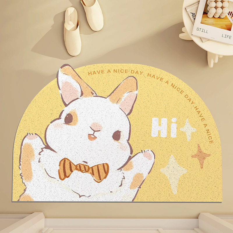 Ins cream style bunny scrapes mud and soil anti-slip floor mat