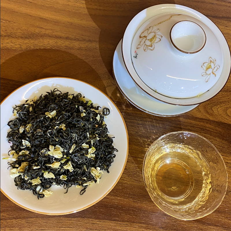 2022新茶叶茉莉花茶碧潭浓香型飘雪特级绿茶茉莉花茶雪花袋装送礼 - 图1