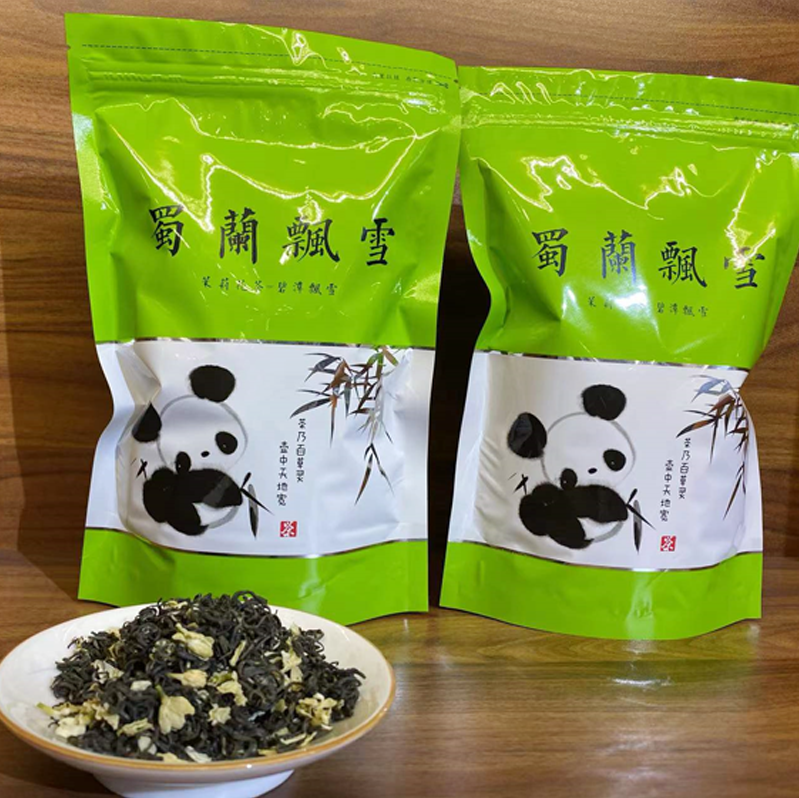 2022新茶叶茉莉花茶碧潭浓香型飘雪特级绿茶茉莉花茶雪花袋装送礼 - 图0