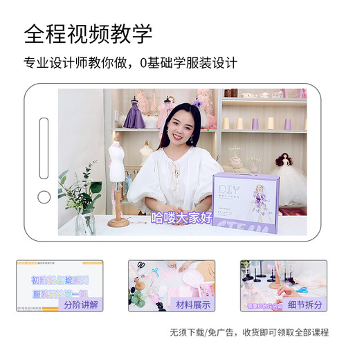 幼儿园diy服装设计手工制作材料包娃娃衣服儿童免针线粘贴玩具 - 图3