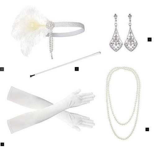 1920s Great Gatsby Party Flapper Costume Accessories Set - 图0