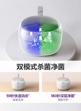 飞利浦新安怡  安抚奶嘴紫外线宝宝专用消毒盒收纳消毒器家用外出