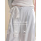 ໂສ້ງຂາຍາວສາຍຮັດສາຍແອວ linen draped lace