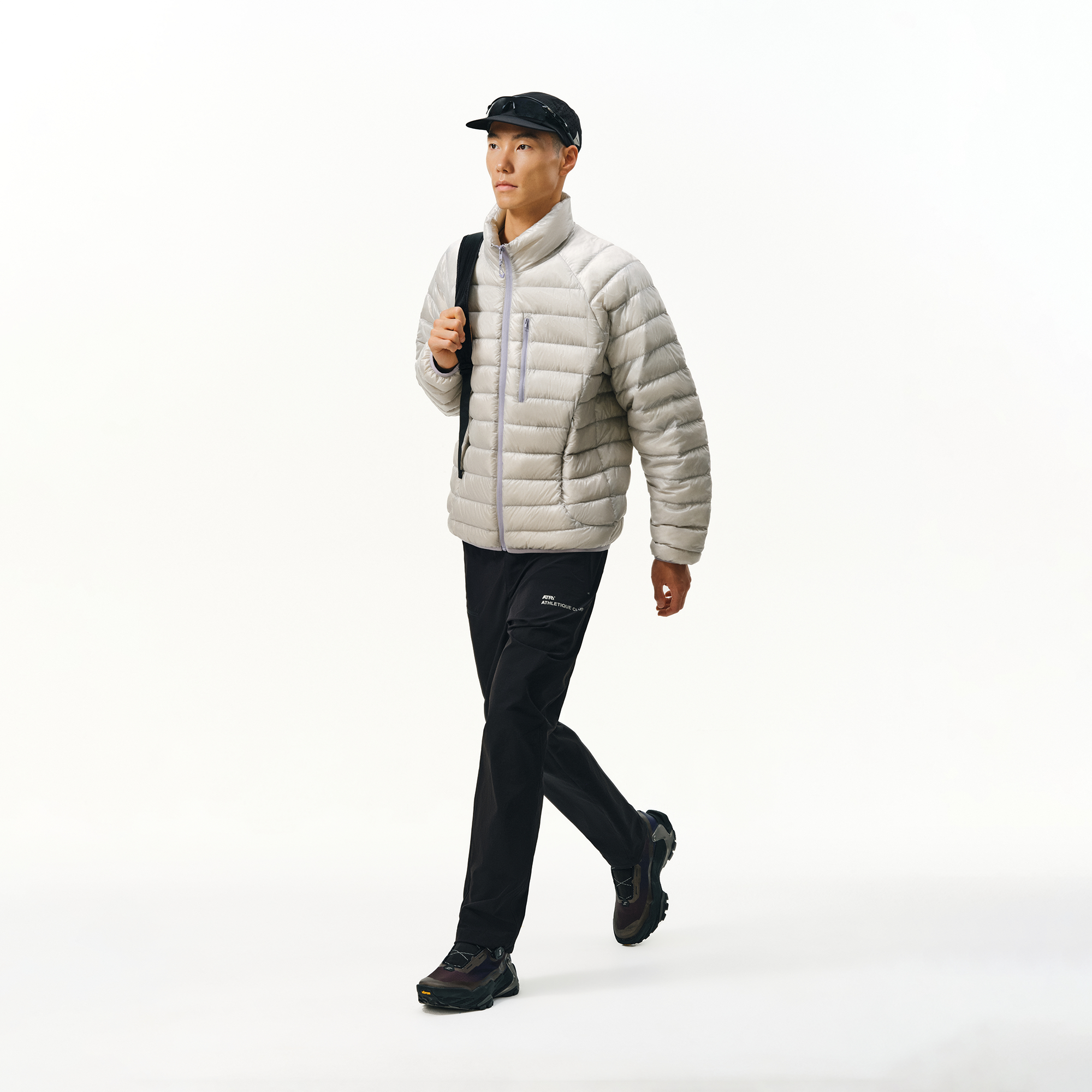 ATRY轻便羽绒服防风抗寒美式复古国潮牌撞色拉链立领户外男款外套 - 图2