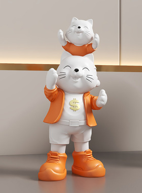 装饰品现代简约玄关发财猫摆件
