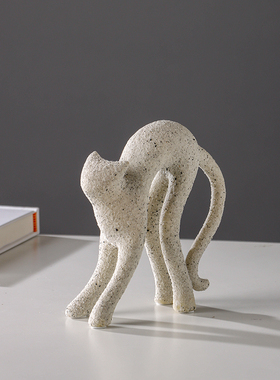 创意陶瓷可爱砂岩猫咪工艺品摆件