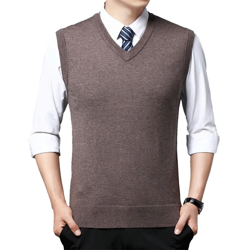Men's Casual Sweater Vest Warm and Comfortable Vest in Autum - 图0