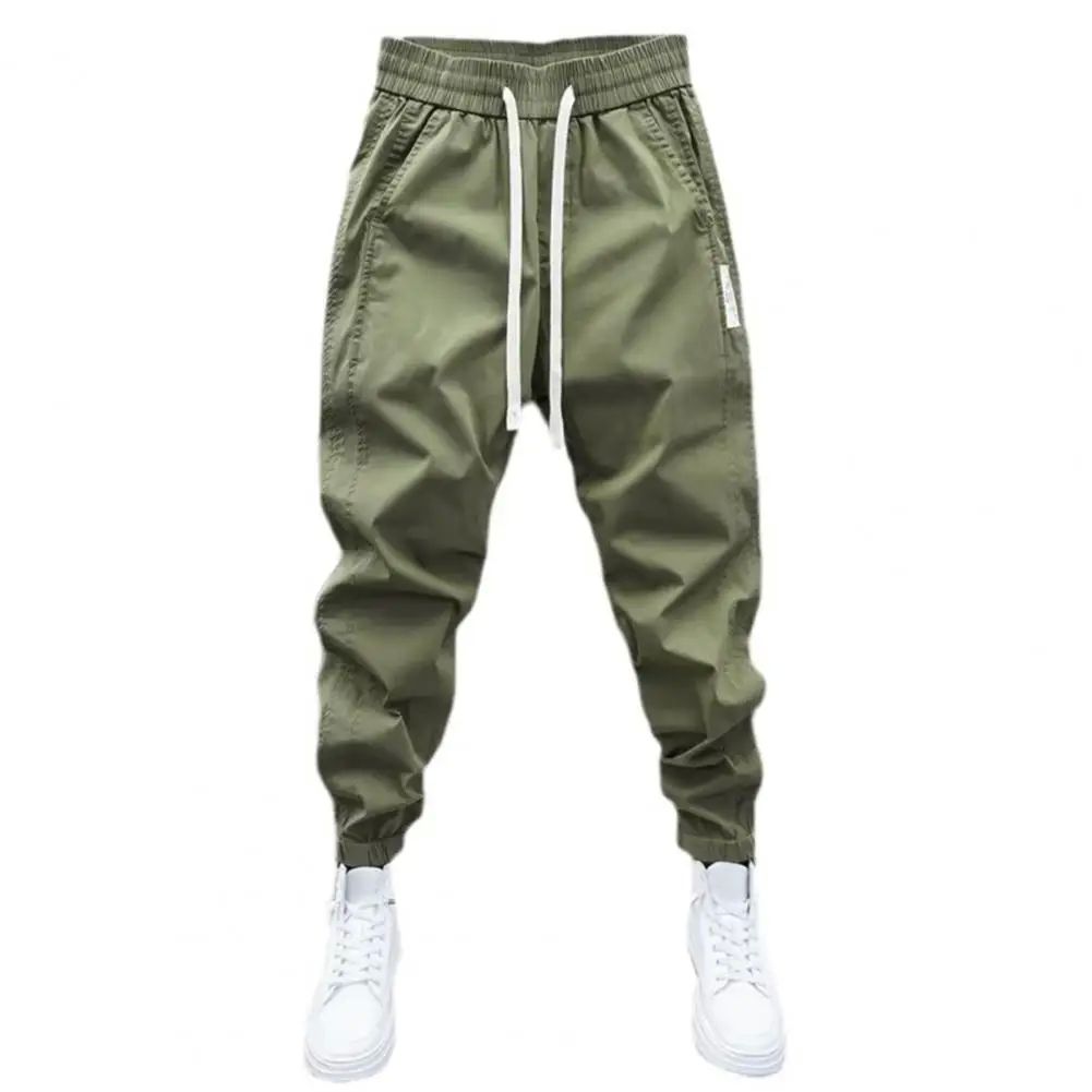 Men Mid-rise Harem Pants Mid-rise Pocketed Harem Pants Comfo - 图0