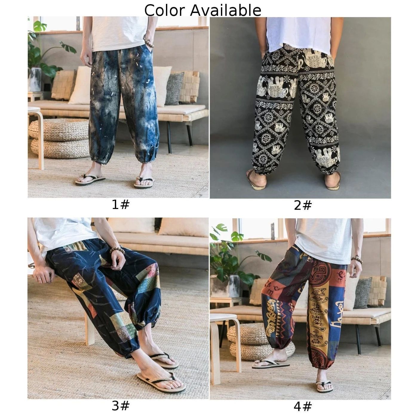 Summer Beach Style Thai Lantern Pants Wide Leg Pant Drawstri - 图3