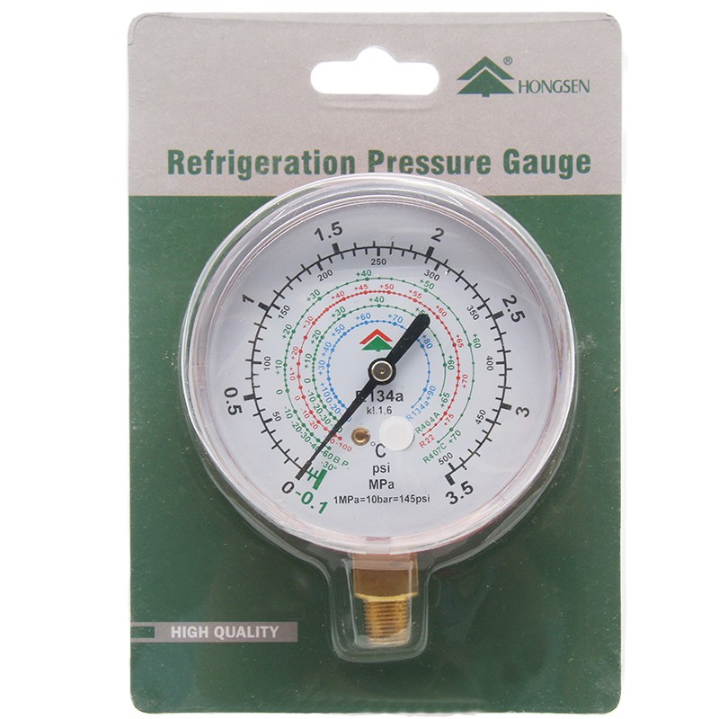 鸿森80表头R134A汽车空调加氟压力表高低压雪种表头冷媒加注表头 - 图1