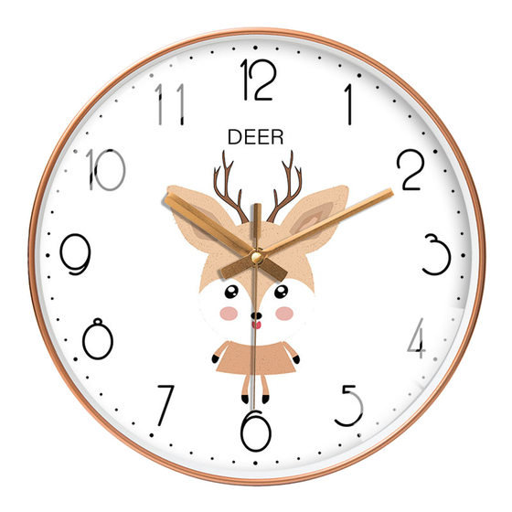 Cartoon simple and cute bedroom Nordic style home wall clock