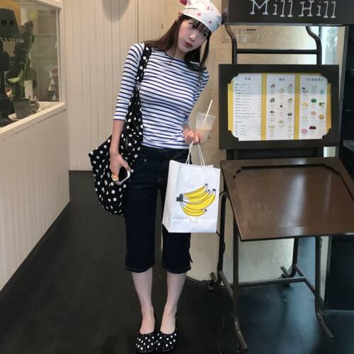 JW stylish 费拉明戈 复古黑白波点鞋马蹄分趾鞋女春夏平底单鞋子 - 图2