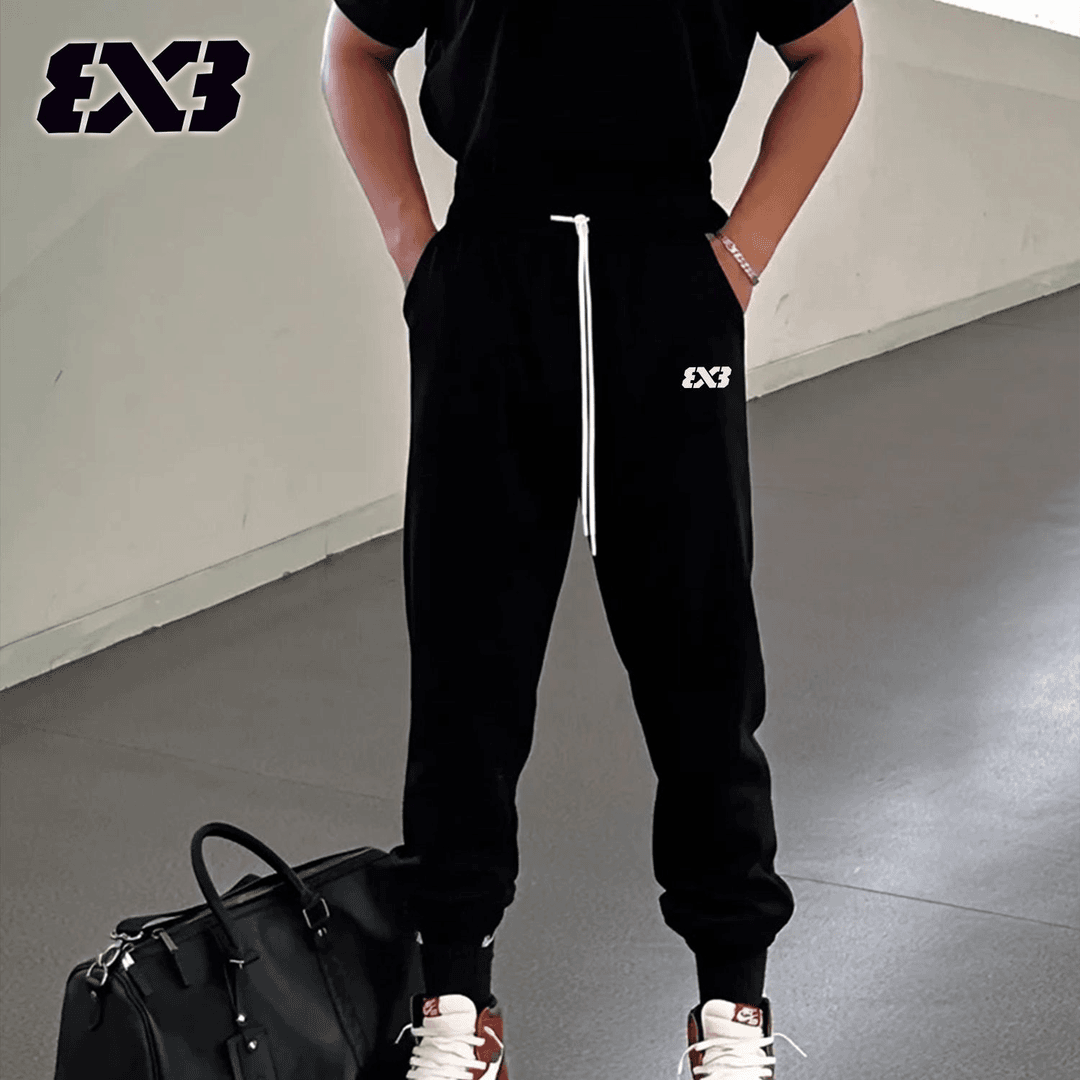 2024新款篮球3V3黑色健身运动长裤男秋季跑步宽松束脚扎袜卫裤,淘宝优惠券,粉丝福利购,淘宝优惠卷