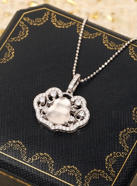 高定如意水沫玉葫芦项链通体925纯银镀K金白富美富婆富贵千金颈链
