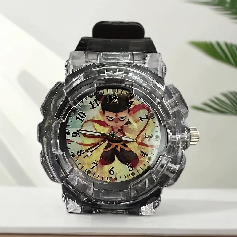 新款哪吒敖丙七彩闪光超人小学生手表儿童卡通让他装饰发光手表,淘宝优惠券,粉丝福利购,淘宝优惠卷