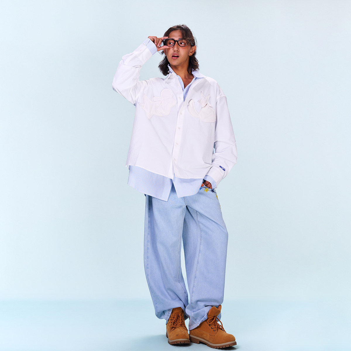 CANOTWAIT X 迪士尼联名史迪奇系列立体贴布长袖衬衫秋季男女新品