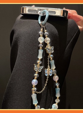 中国风串珠吊坠手提链手腕短挂绳