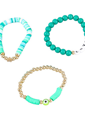 Bohemian boho Colorful Beaded love evil eye Charm Bracelets