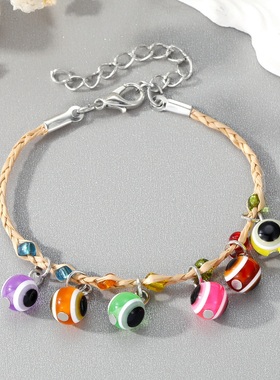 Classic Blue Evil Eye Bracelet for Woman Men Lucky Woven