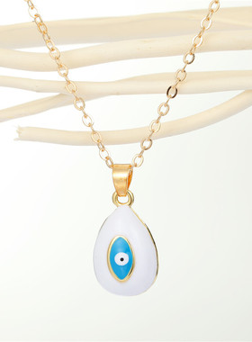 1Pcs Water Drop Blue Evil Eye Necklace For Women Gift