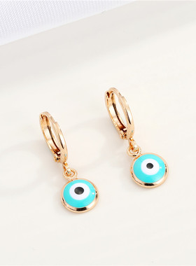 1Pair Resin Evil Eye Hoop Earrings For Women Gift Jewelry