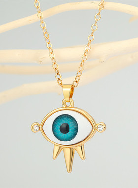 1Pcs Shiny Resin Evil Eye Necklace For Women Gift Jewelry
