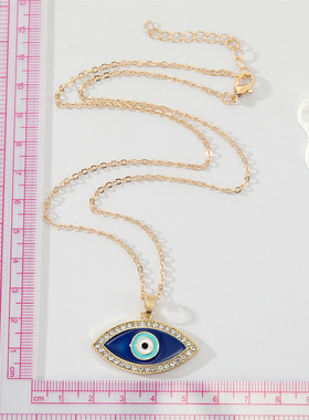 Enamel Zircon Evil Eye Necklace For Women Gift New Bling