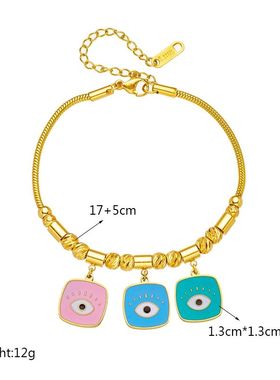 New316L Stainless Steel Heart Star Eye Zircon Charm Bracelet